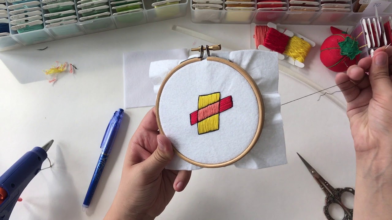 How to make embroidered patch or brooch. Hand embroidery