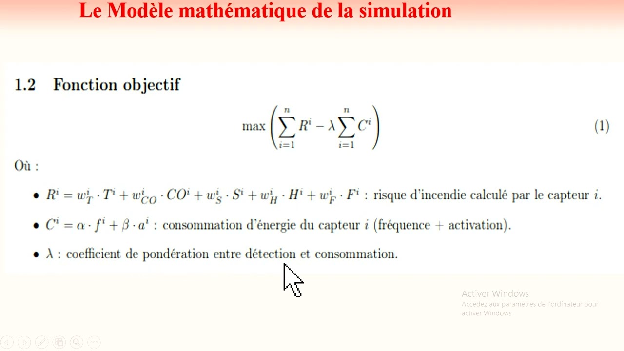 Optimisation d'un réseau de capteurs (détection d'incendie)