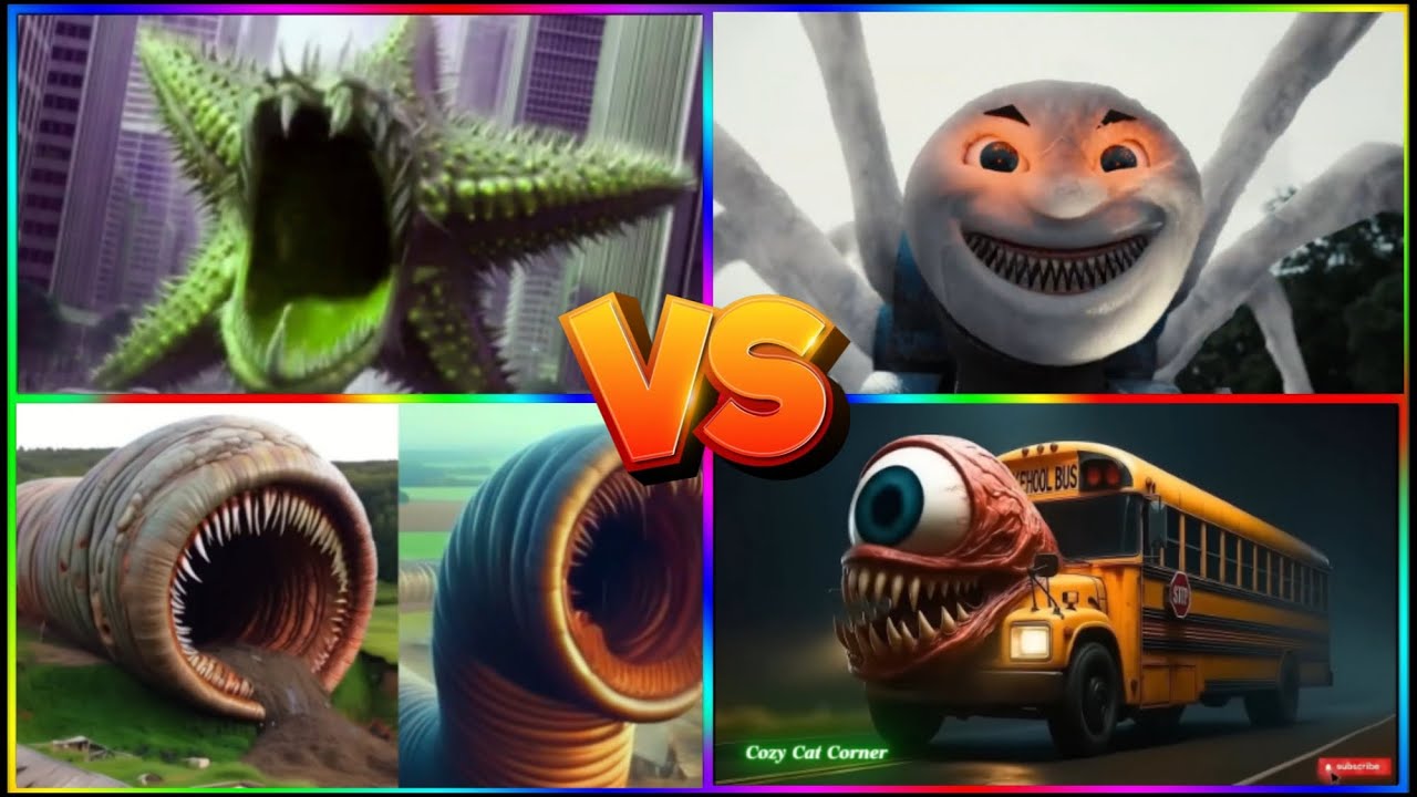 MEGA SCHOOLBUS EATER vs CHOO CHOO CHARLES vs HUNGRY STAR 🚍🤖🌙 | COFFIN DANCE SONG