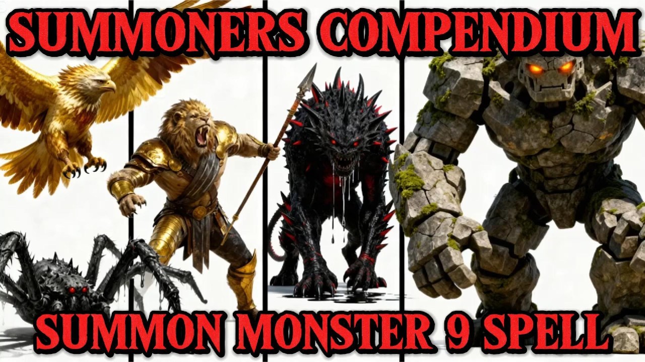 Summoners compendium 3.5 Edition Dungeons and Dragons Gameplay Summon Monster 9 Spell Creatures