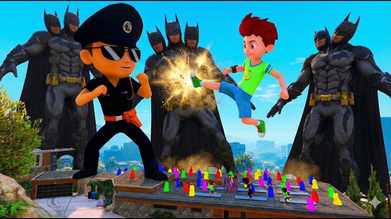 Little Singham KICKO Found 5 Bat Man WITH 1000 Granny Attacking Shinchan Little Singham cartoon #1