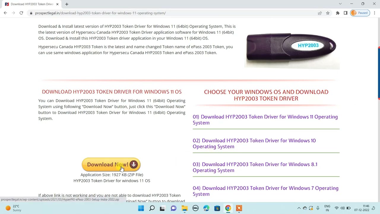 How to Install ePass 2003 Token or HYP2003 Token in Windows 11 Operating System - Live demo