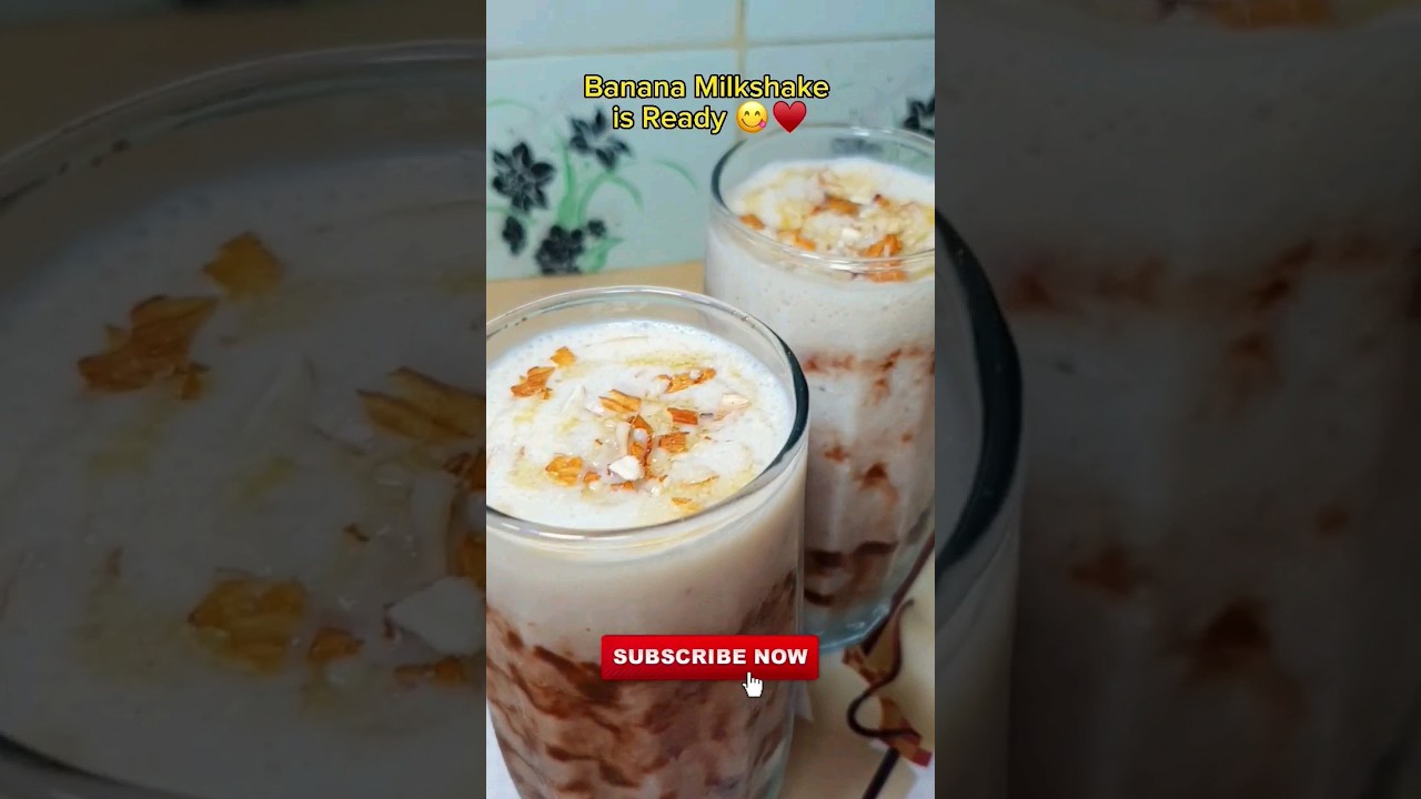Banana Milkshake - Banana Juice Recipe😍 #shorts #bananamilkshakerecipe #bananamilkshake