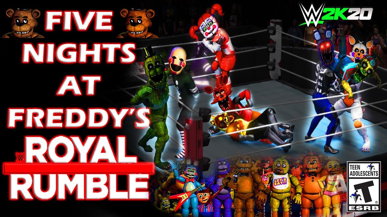 WWE 2K20 FIVE NIGHTS AT FREDDY'S ROYAL RUMBLE! WINNER FIGHTS FOR GOLDEN FREDDY CHAMPIONSHIP!!!