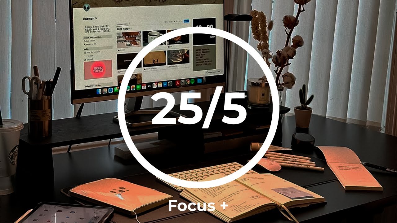 25/5 Pomodoro Timer | Study Room with Lofi Music for Relaxing and Focus - 4 x 25min