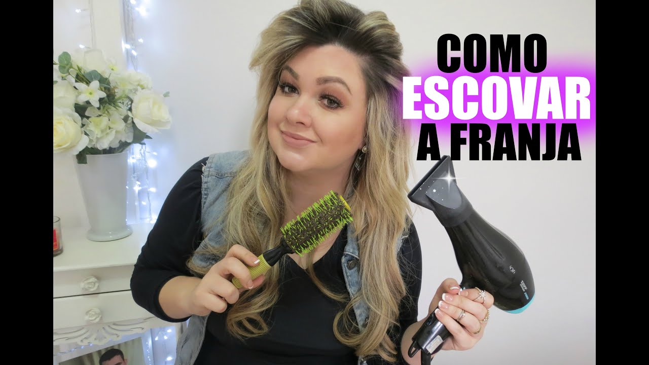 Como Escovar a Franja com volume Sozinha/ Efeito de salão