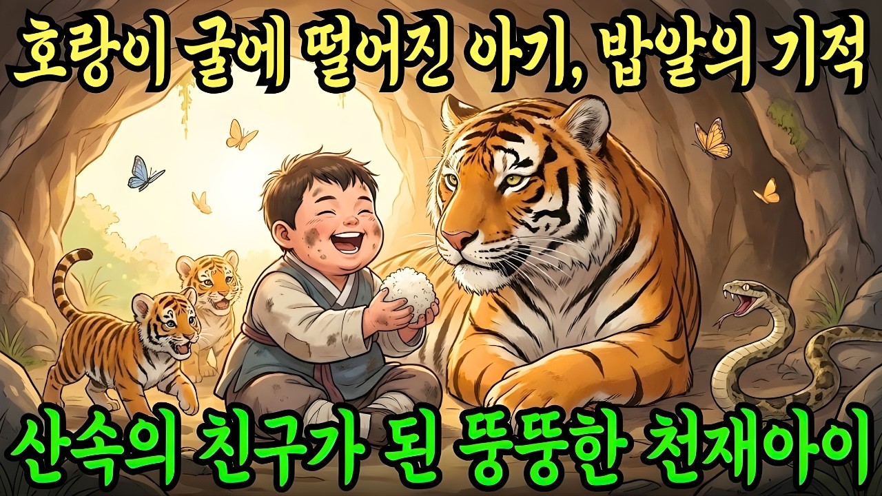 나비 쫓다 호랑이 품에 안긴 아이, 주먹밥 하나로 시작된 기막힌 인연 |야담 |옛날이야기 |민담 |전설 | 설화