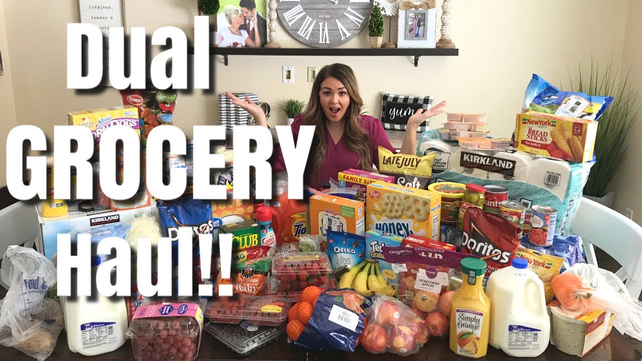 Parents Split Up for MASSIVE DUAL GROCERY HAUL! / Huge COSTCO AND WALMART Haul 2019