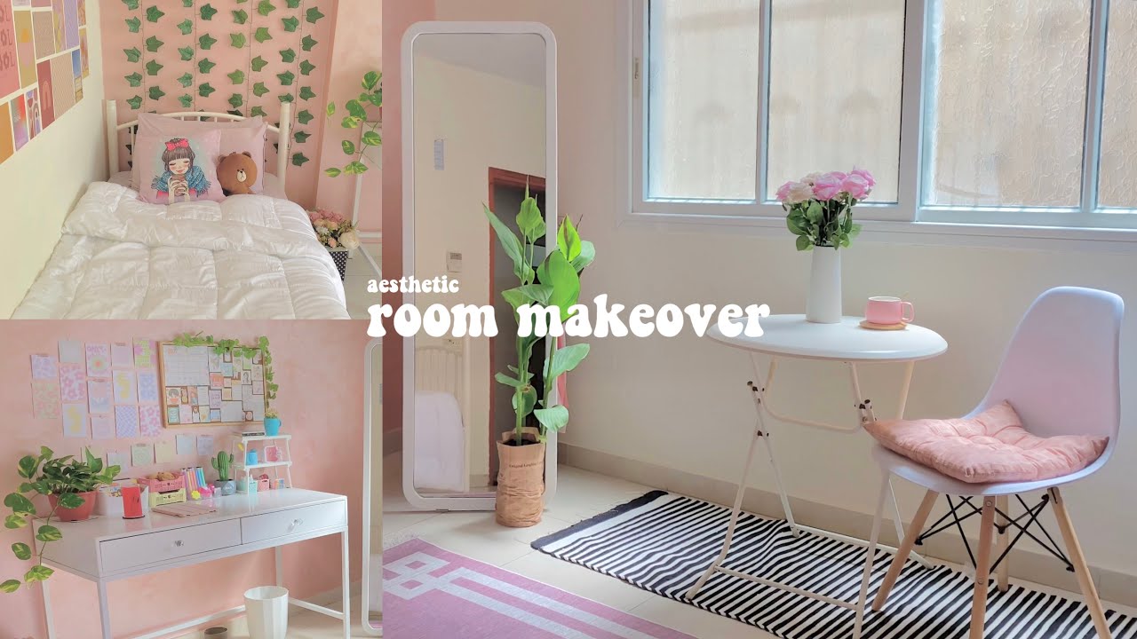 غيرت ديكور غرفتي بنفسي 🧸🌷| جولة بغرفتي aesthetic room makeover | pinterest & korean style inspired