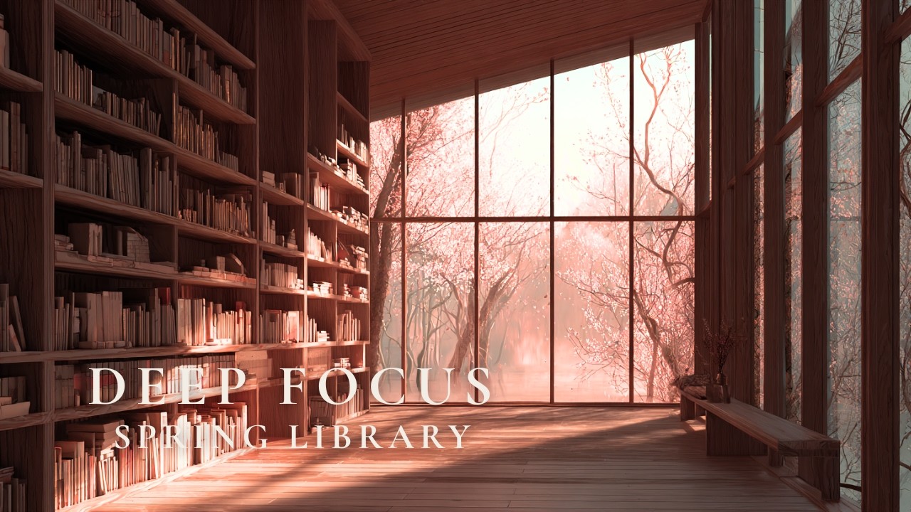 Calm Piano for Study & Deep Focus – Library Waiting for Spring (3 Hours)