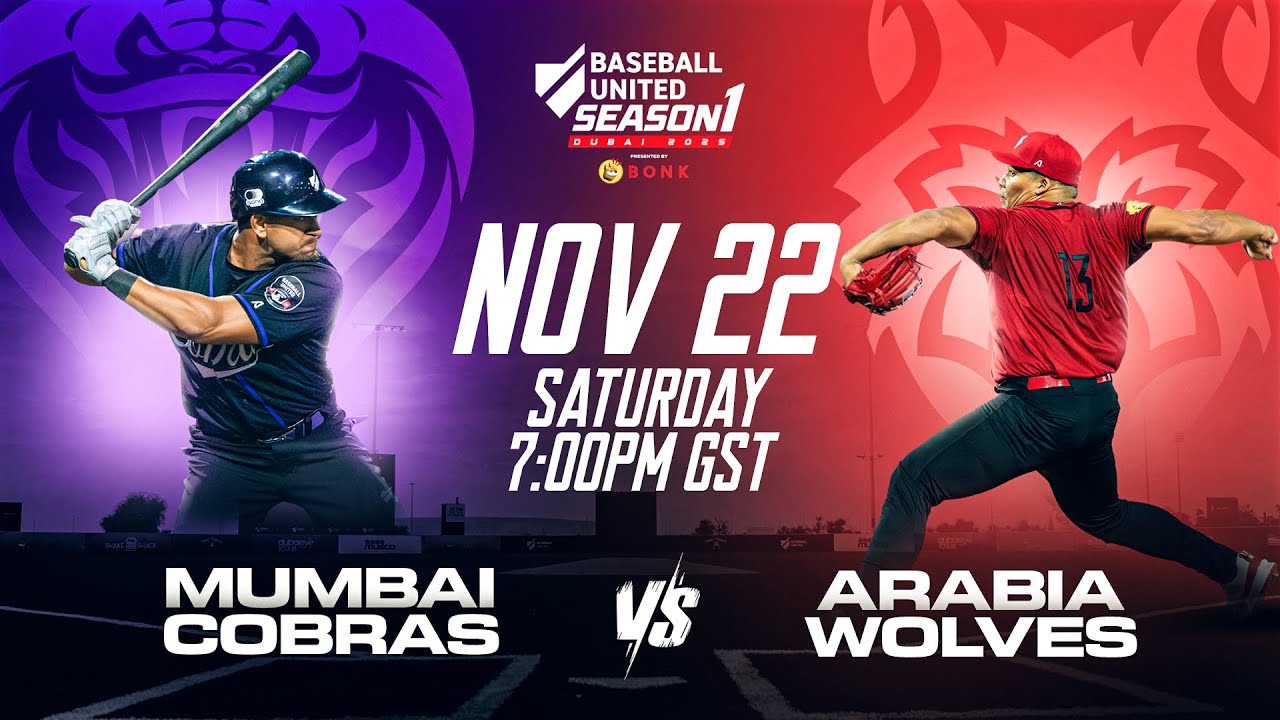 Mumbai Cobras vs Arabia Wolves Live Stream (Nov 22) | 2025 Baseball United Season One