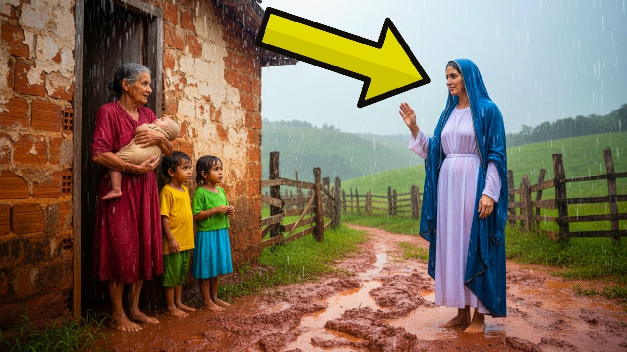 VIRGEM MARIA BATEU NA PORTA PEDINDO ABRIGO DA CHUVA… E O QUE A VIÚVA FEZ MUDOU TODA SUA HISTÓRIA!