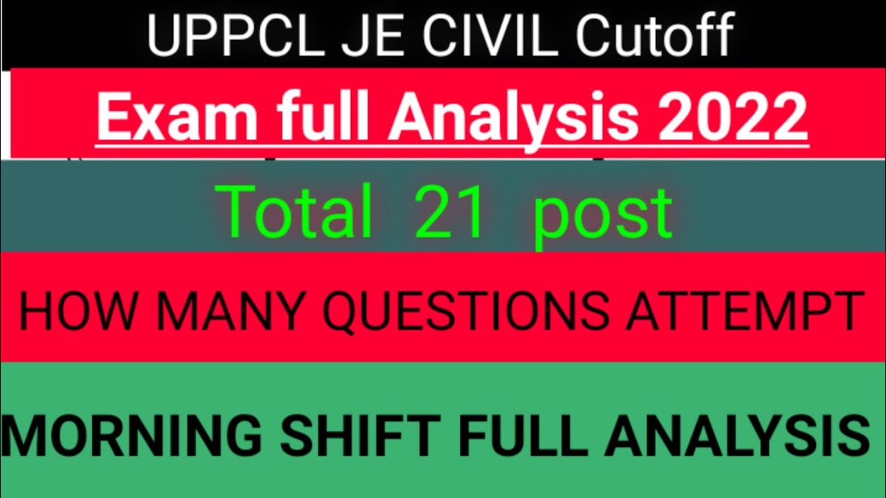 UPPCL JE CIVIL 2022 PAPER ANALYSIS (Morning Shift) UPPCL 2022 CUTOFF MORNING PAPER EASY TO MODERATE