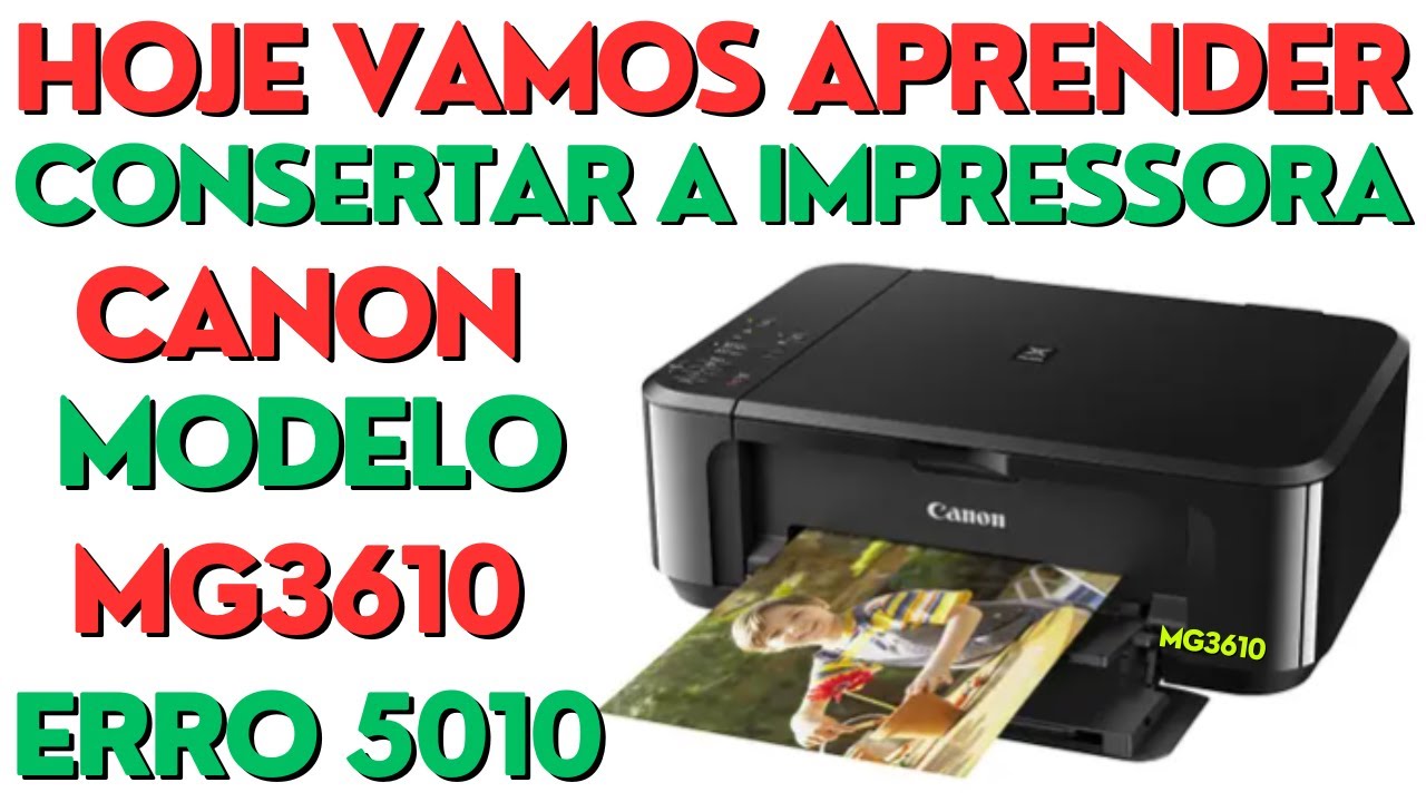 Hoje Vamos Aprender a Consertar a Impressora Canon Modelo MG3610 Com o Erro 5010 Passo a Passo Veja.