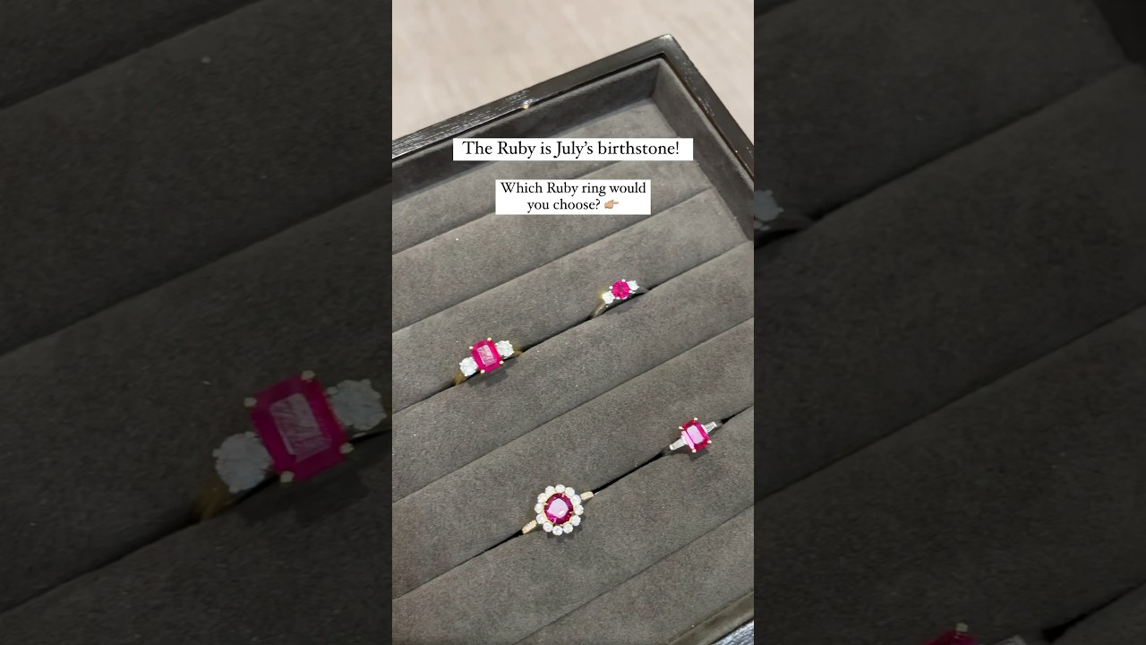 The Ruby is July's birthstone! Which Ruby ring would you choose? #shorts #birthstone #ruby