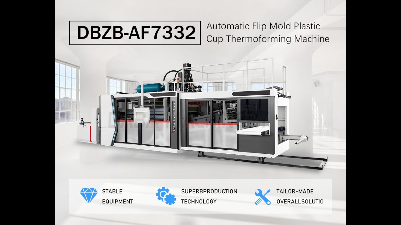DABA Machine DBZB-AF7332 Fully Automatic Flip-Mold Plastic Cup Thermoforming Machine