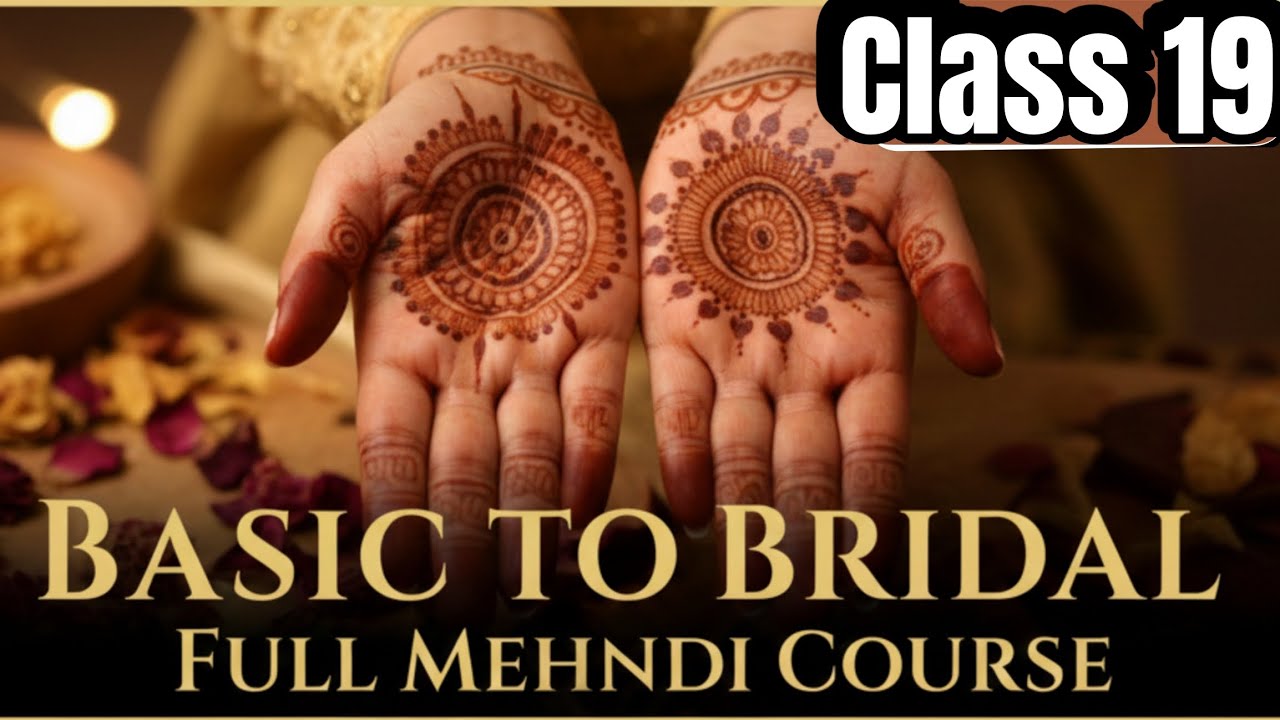Basic To Bridal Full Mehndi Course 🌿|| Class 19 Gulf mehndi Designs || easy mehndi trick 