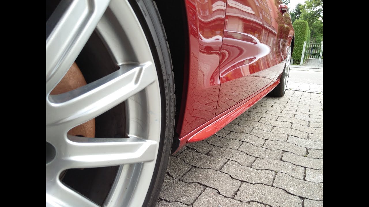 S-Line Side Skirts on Audi A5 Coupe Mounting Timelapse