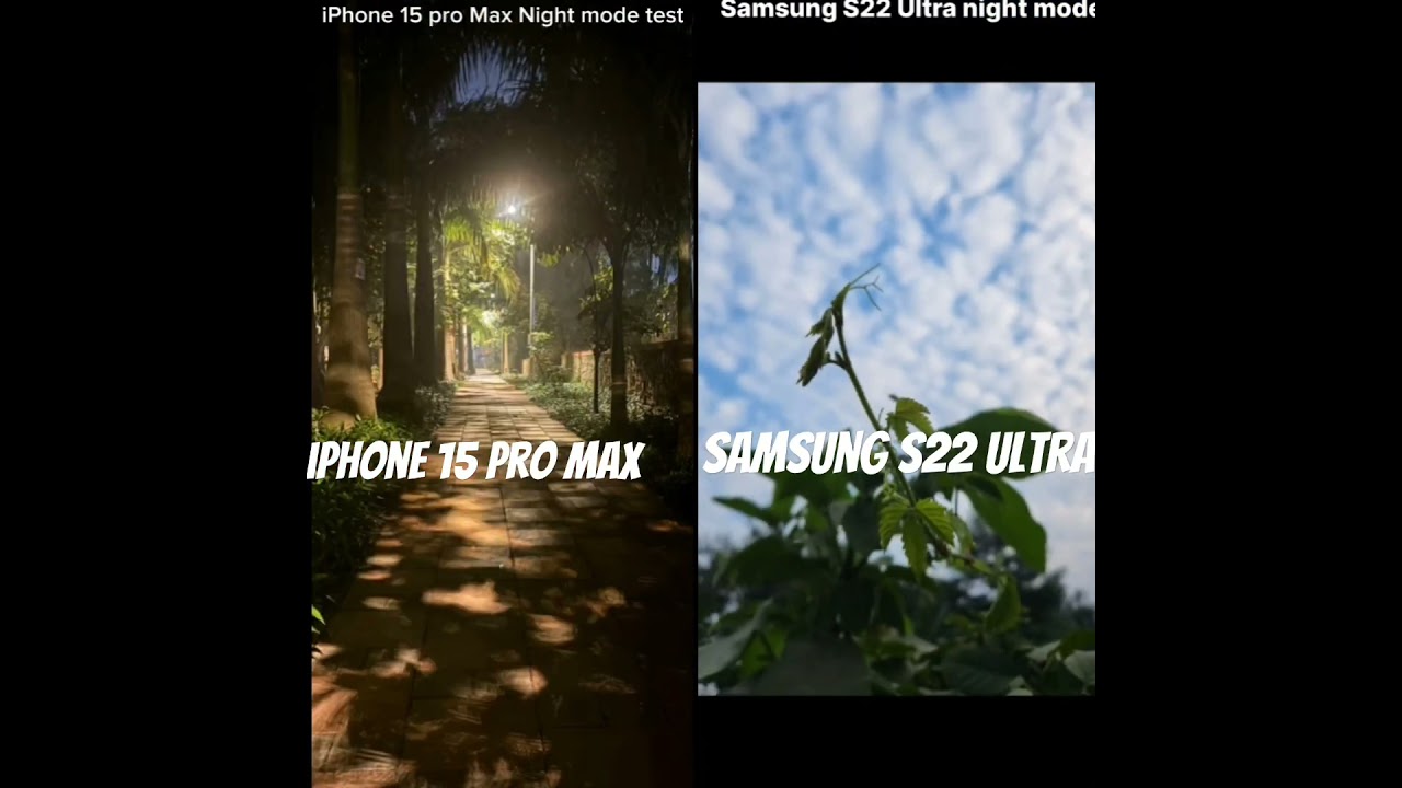 iPhone 15 pro Max vs Samsung S22 Ultra night mode test||night mode comparison