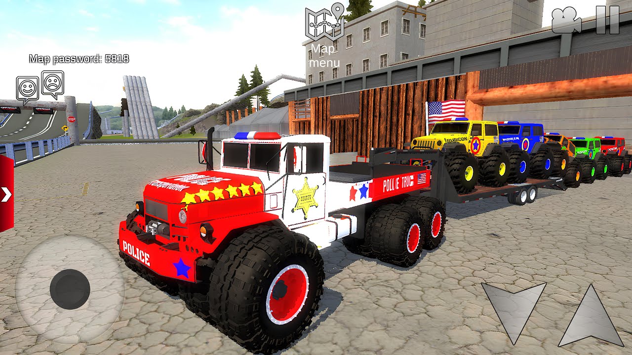 Juegos De Carros - Transporting US Police Monster Trucks #2 - Car Extreme Racing Android [Gameplay]
