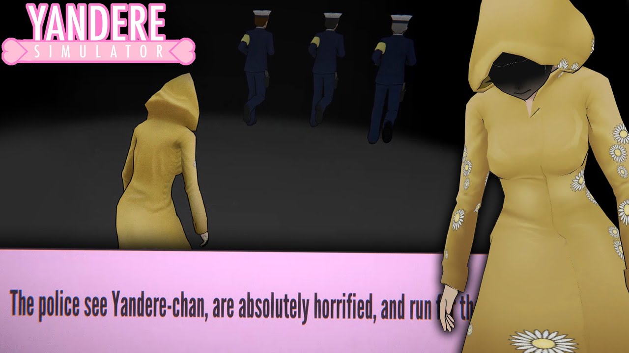 Yandere Chan scares the Police away Cutscene | Yandere Simulator