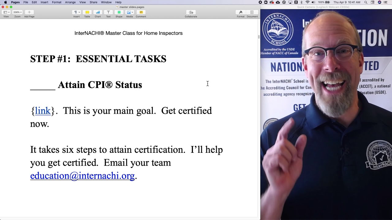 Get Certified As a Certified Professional Inspector CPI&reg;: Step #1 Master Class for Home Inspectors