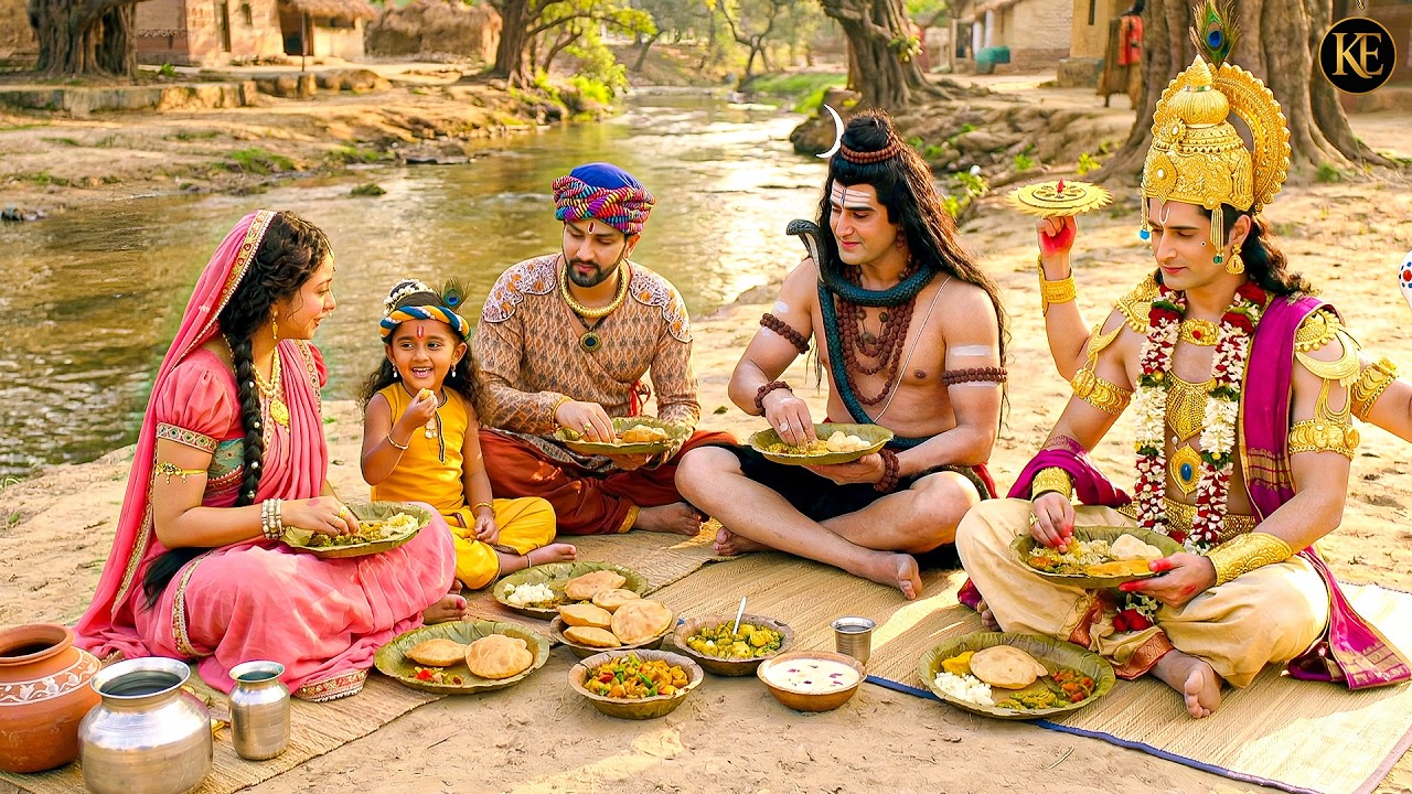 बाल कन्हा से मिलने आए महादेव और नारायण भगवान, मैया यशोदा ने खिलाया भोजन! || YMKN || Krishna Leela