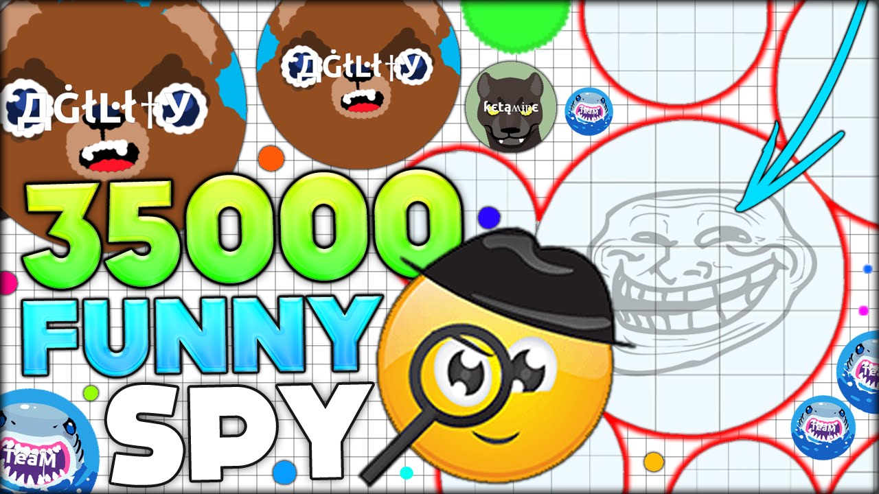 HERE'S A CLEVER FUNNY TITLE FOR MY SPY SKIN AGARIO VIDEO (35000+ MASS BIGGEST CELL on Agar.io #145)