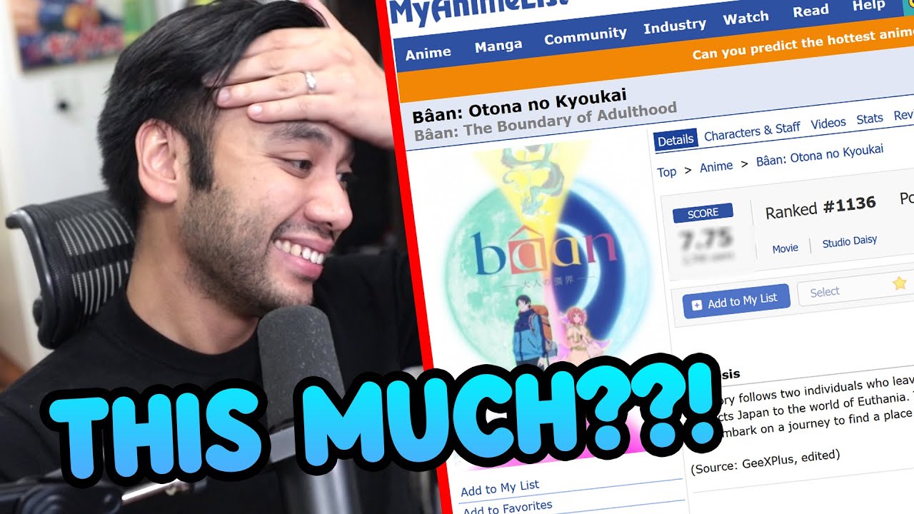 Gigguk Gets Emotional With The MyAnimeList Rating For Baan