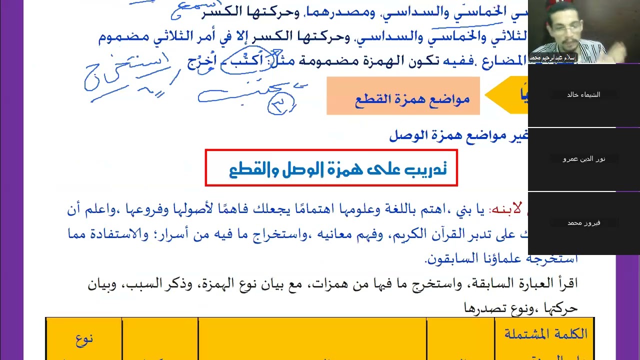 الحصة الأولى من فن الإملاء الصف الأول الإعدادي الأزهري الترم الأول الجزء الثاني