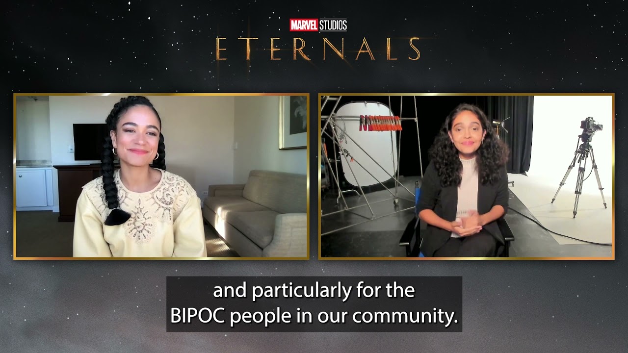 Gallaudet student Anjel Pinero interviews Lauren Ridloff on role in Disney/Marvel's Eternals
