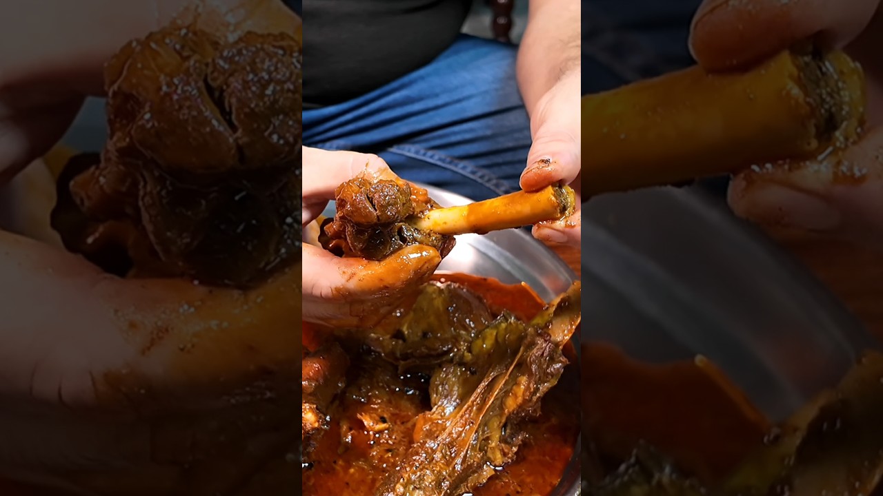 Sara Maal Da Diya #eating #mutton #nalli #handimutton