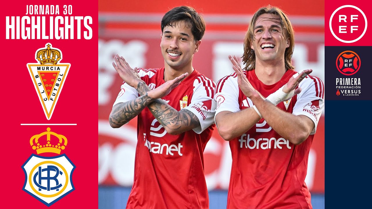 Resumen #PrimeraFederación | Real Murcia CF 3-0 Recreativo de Huelva | Jornada 30 | Temporada 24/25