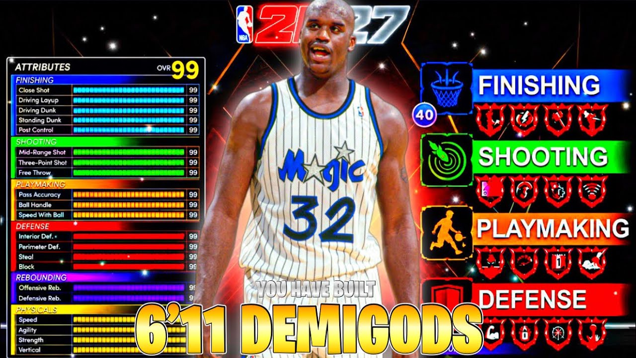 ЛУЧШИЙ БИЛД НА БИГМЕНА В NBA 2K27: ТОП-3 ЛУЧШИХ БИЛДА ЦЕНТРОВ С РОСТОМ 6&rsquo;11 В NBA 2K27!