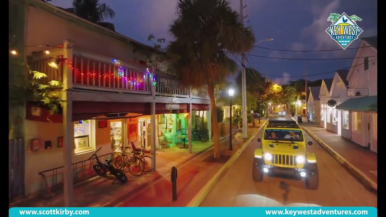 A quick trip down Duval Street Key West at sunset in a Jeep Wrangler with a few tips from locals