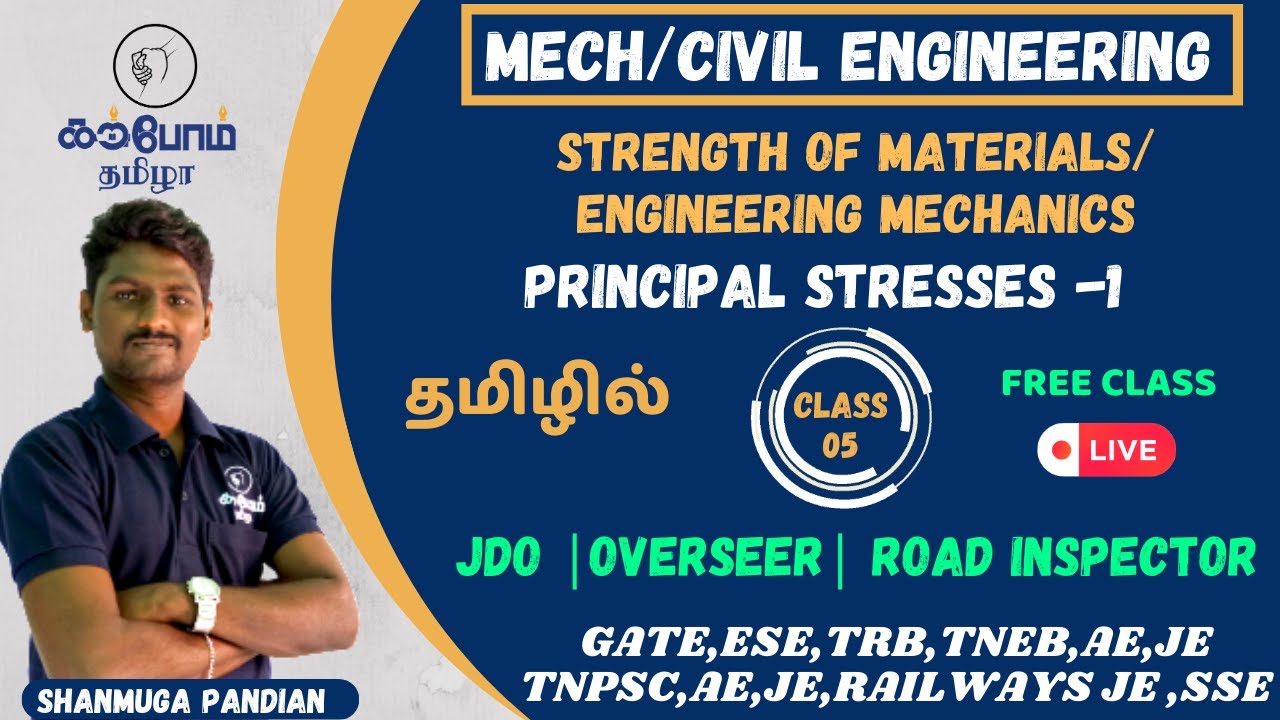 strength of materials|ENGINEERING MECHANICS|Principal-Stresses -01|JDO |overseer|RI|CIVIL|MECH|KTA
