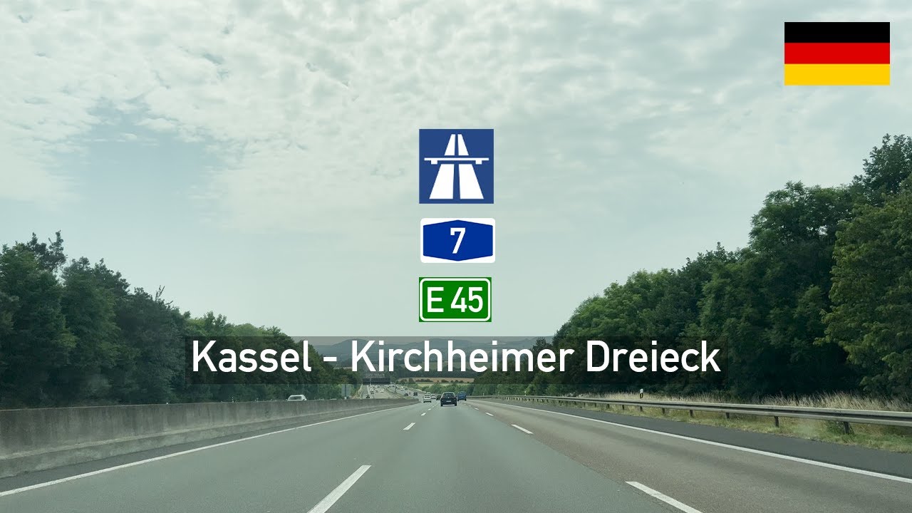 [4KHDR] Driving in Germany: Autobahn A7 E45 from Kassel to Kirchheimer Dreieck