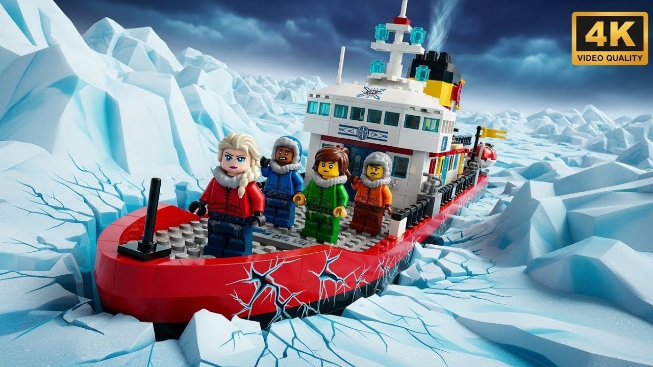 LEGO City Arctic Icebreaker Ship Trapped! 🚢❄️