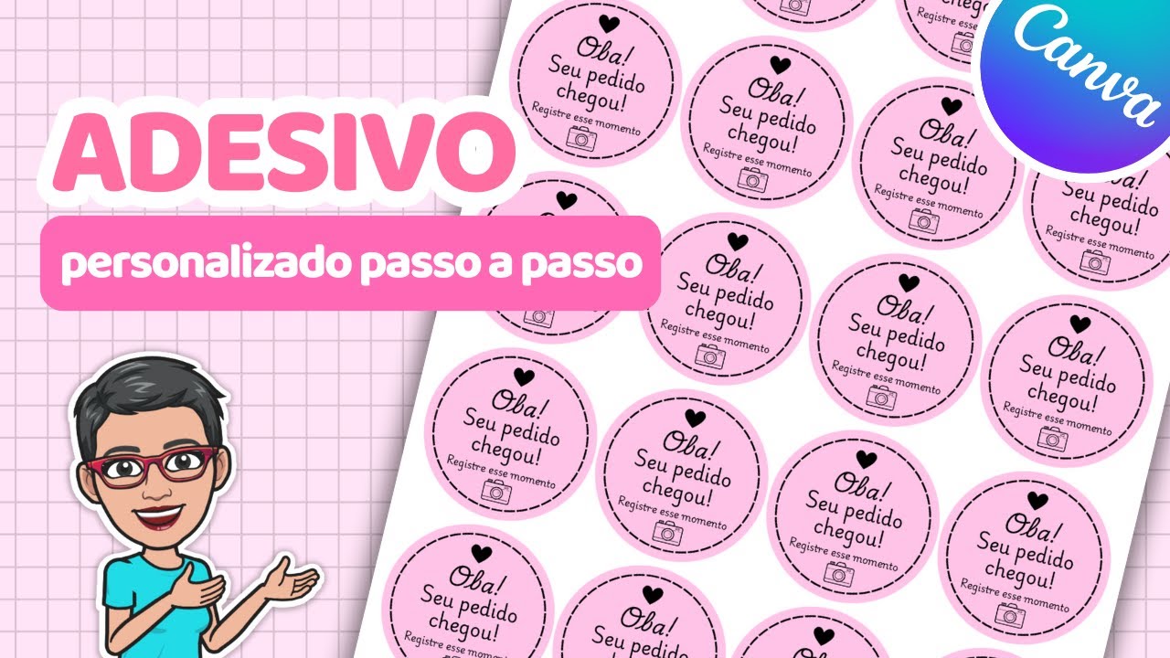 Como fazer ADESIVO personalizado no CANVA GRATUITO | Adesivo redondo PASSO A PASSO