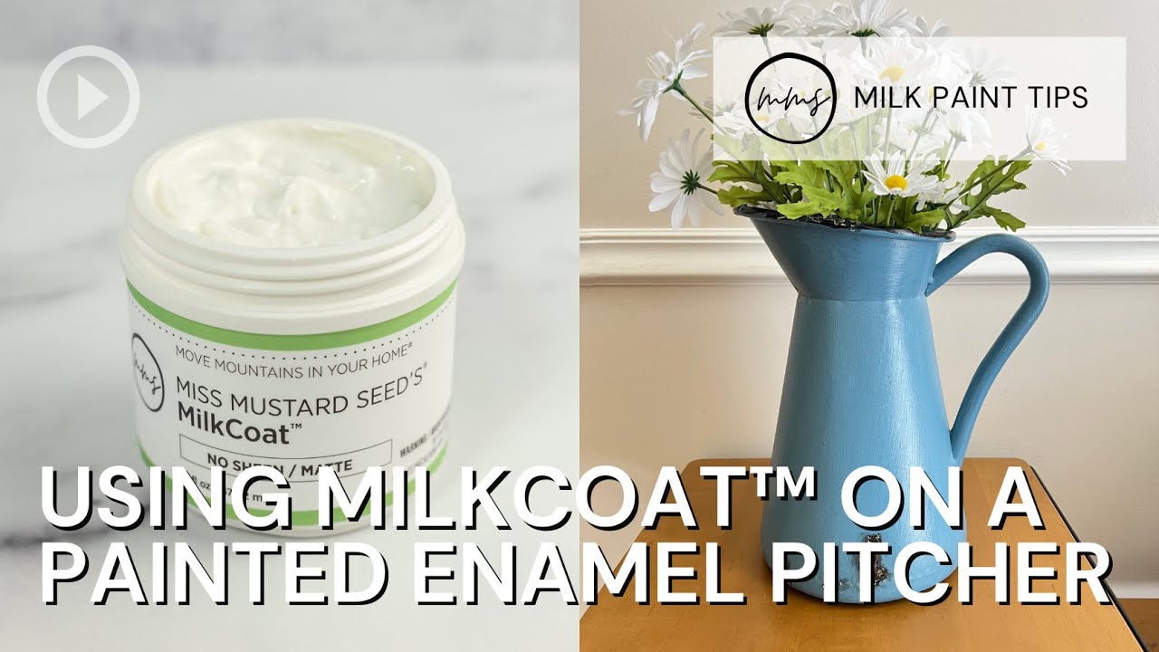 Using MilkCoat™ on a Painted Enamel Pitcher | Miss Mustard Seed's Milk Paint