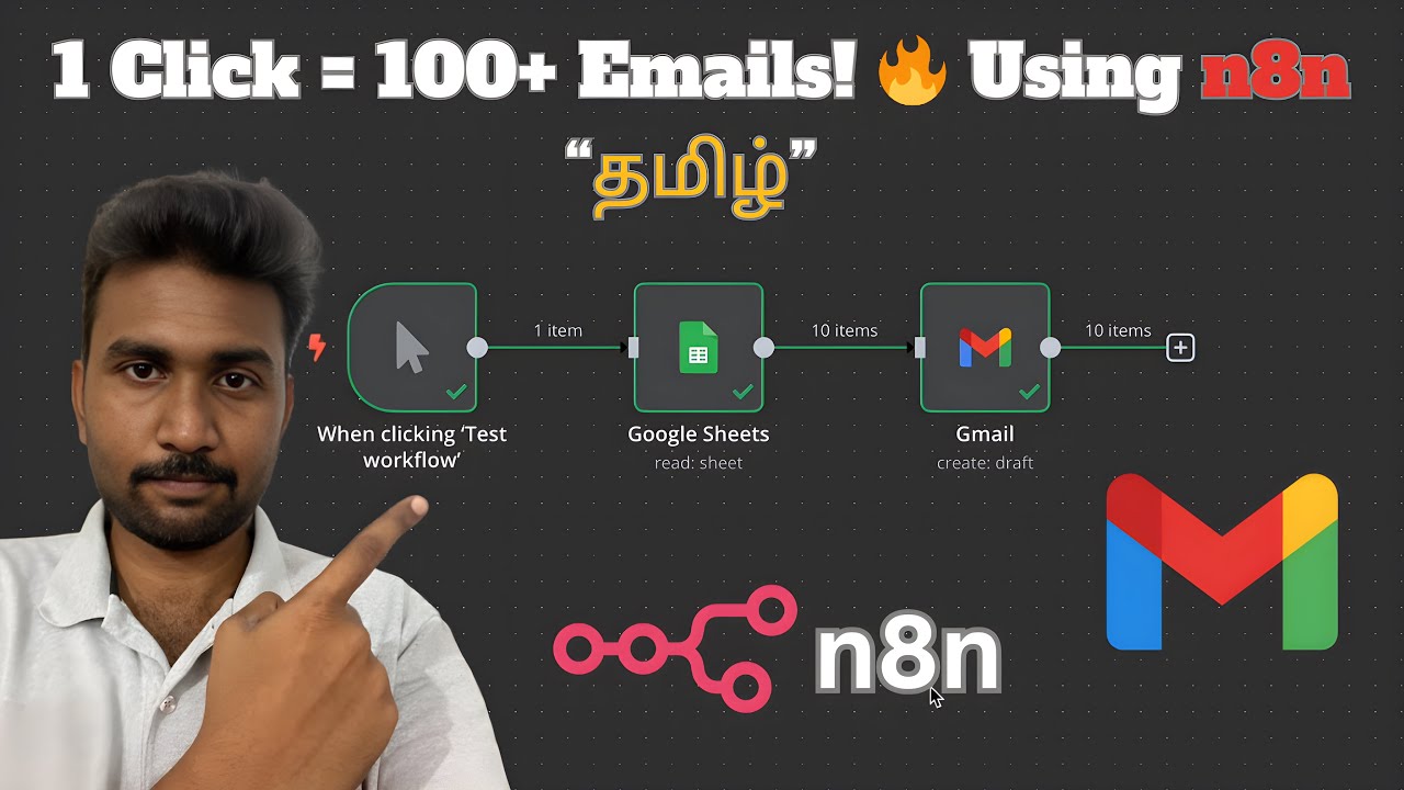 Gmail Automation with @n8n-io N8N in Tamil #n8n #ai #aitamil #tamiltech #gmailai