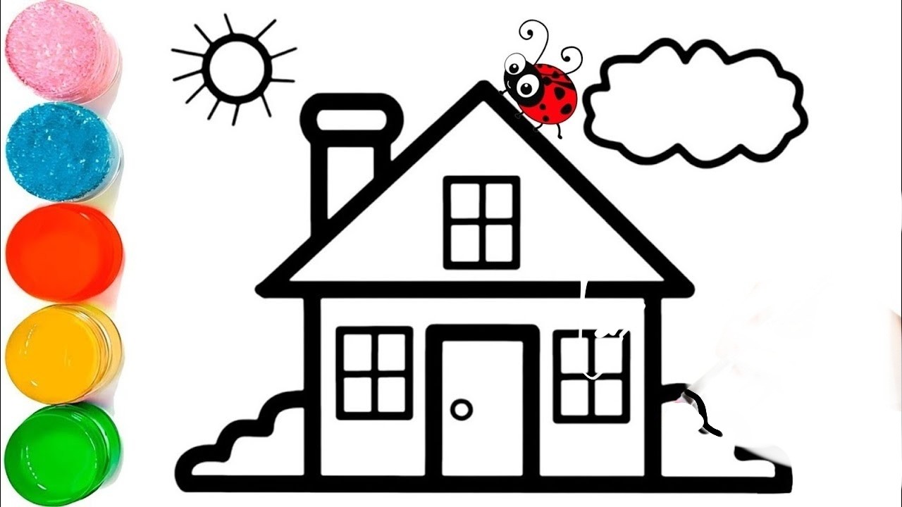 HOW TO DRAW A HOUSE EASY | SIMPLE HOUSE DRAWING FOR KIDS | BEAUTIFUL HOUSE DRAWING