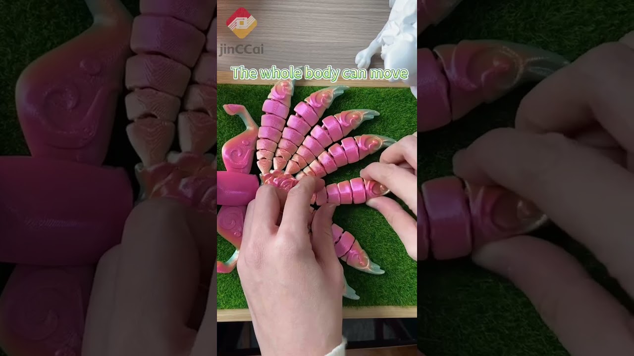 3D Printed Nine Tailed Fox: Colorful, Movable Tail & Hands &ndash; Stunning Model for Collectors!
