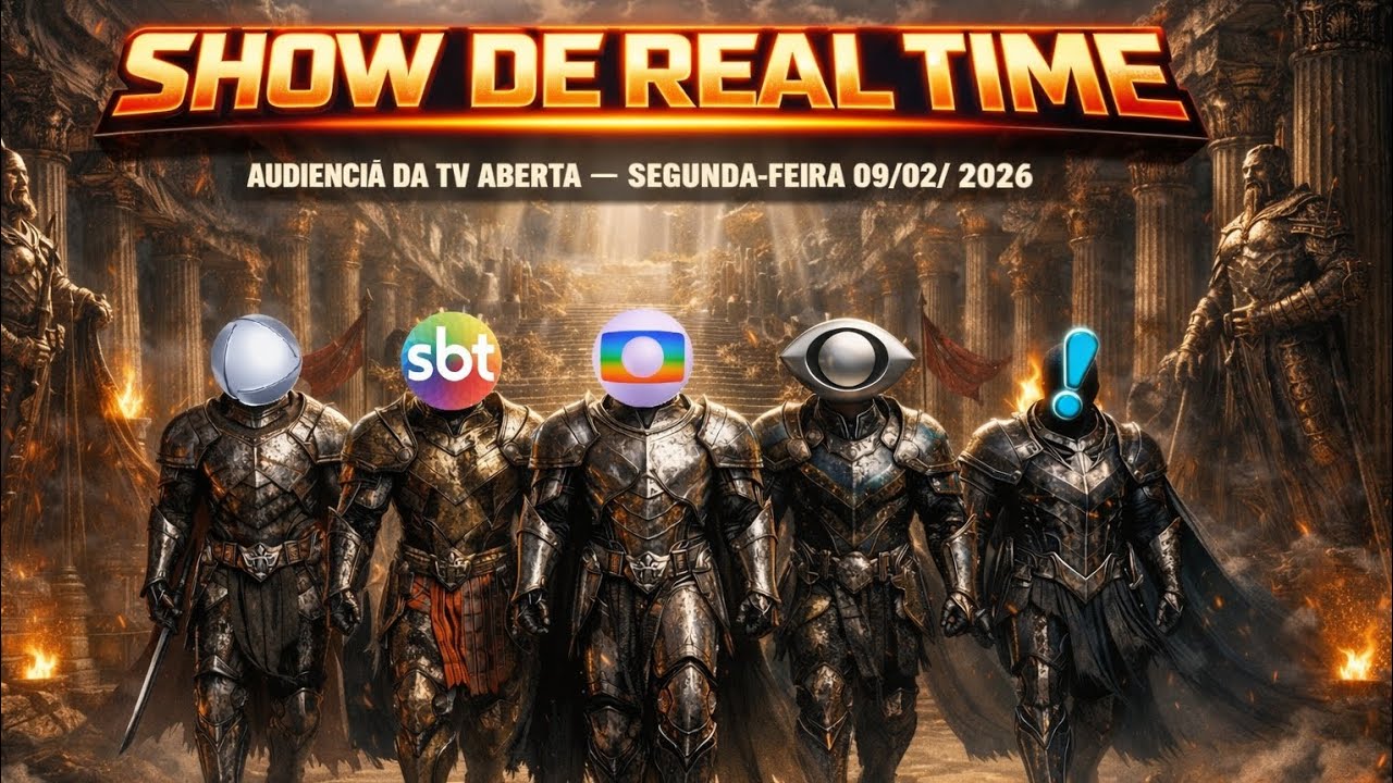 Novelas da Globo reagem Show de Real Time - Audi&ecirc;ncia da TV Aberta Segunda-feira 09/02/2026 #globo