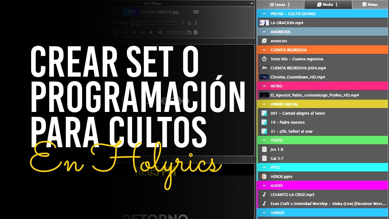 Como Crear y Guardar SETLIST o Programación Para Cultos o Eventos en HOLYRICS