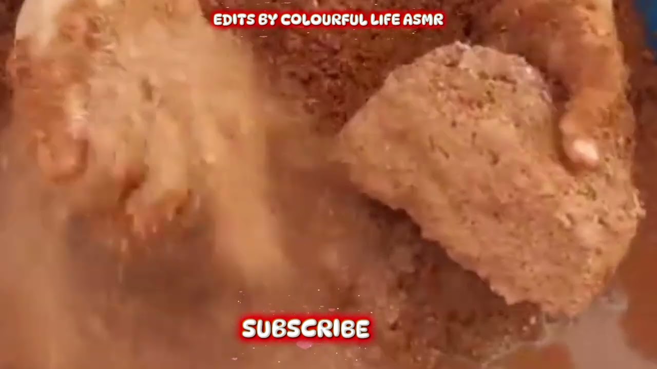 Crispy red dirt crumbling in clay pot#yum@red dirt asmr