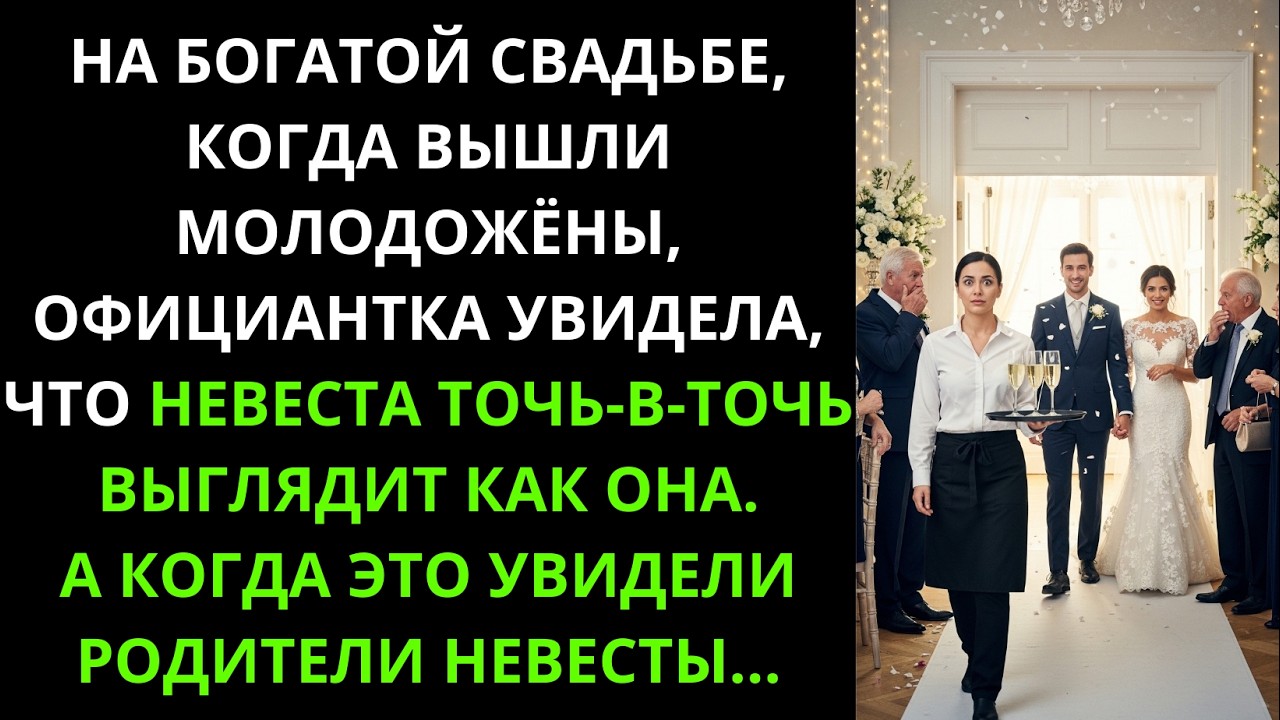 На богатой свадьбе, когда вышли молодожёны, официантка увидела, что невеста точь-в-точь как она