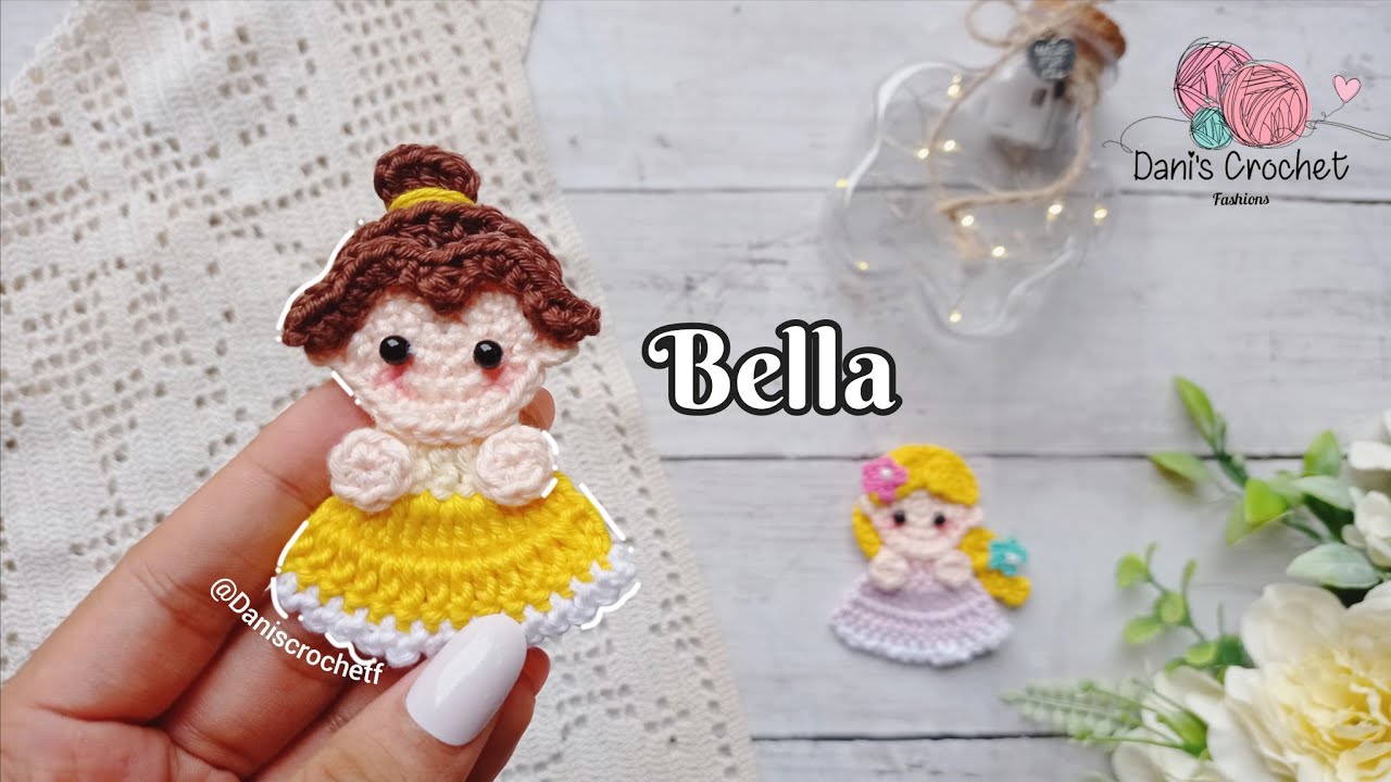 APLICACIÓN DE PRINCESA BELLA| A CROCHET| patrón facil 👑
