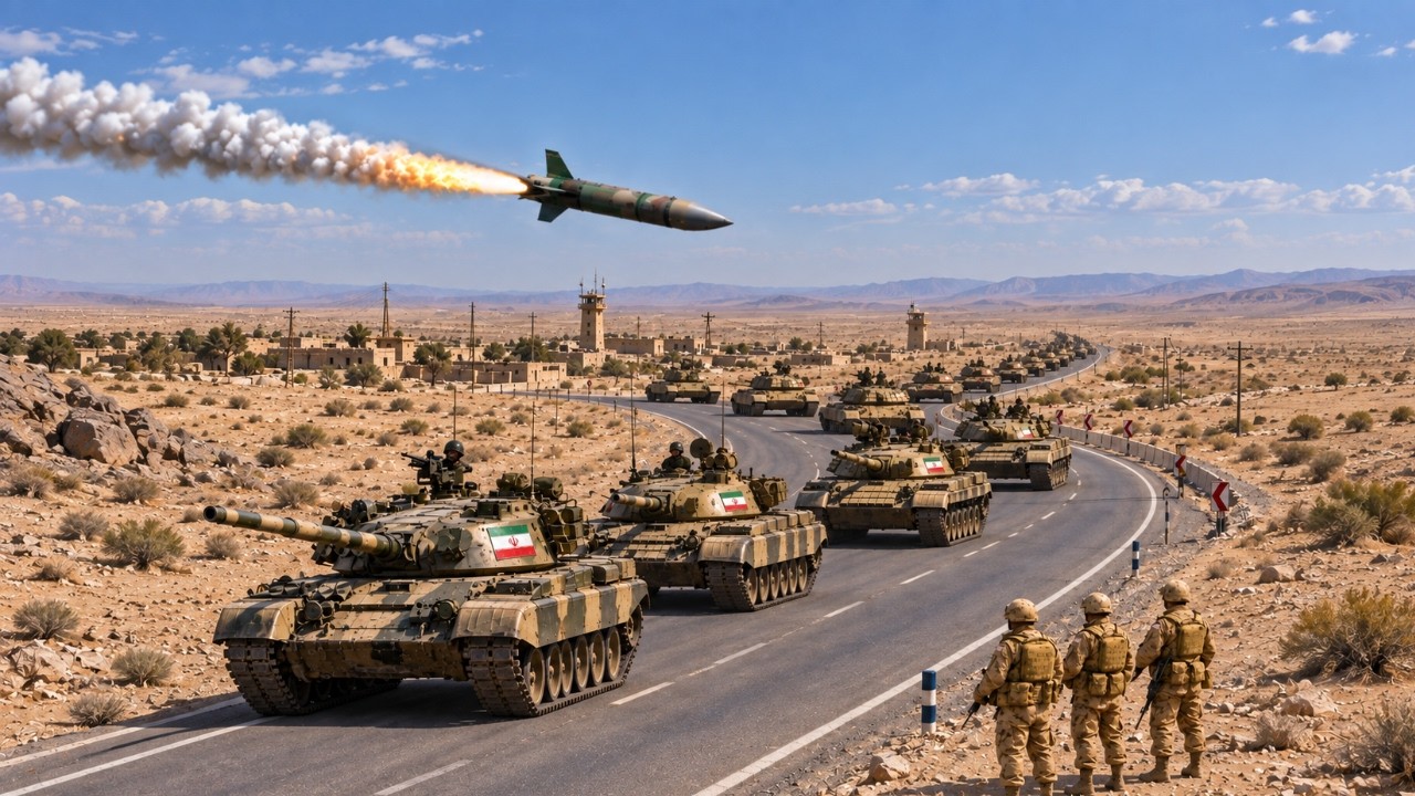 US Military Finds and HIT Hormuz Tank Convoy Heading to Desert Base by Missiles!