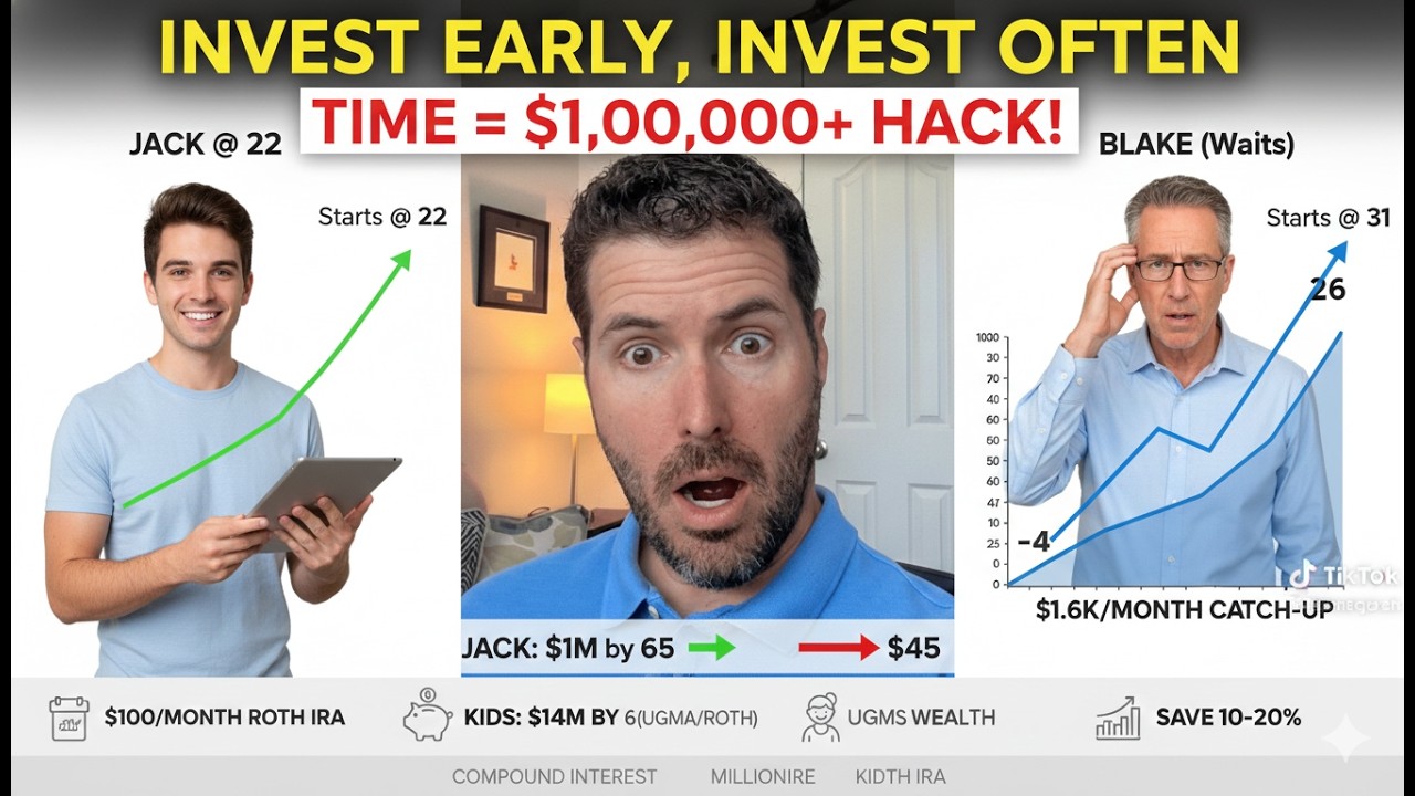Want to be a Millionaire? INVEST EARLY or Pay $1,600/Month Later (S&P 500 Reality Check)